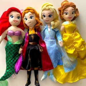 Ty Disney Princess Plush Dolls Belle Elsa Anna Ariel